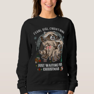 Feral girl Funny Sweatshirt de Noël /Raccoon