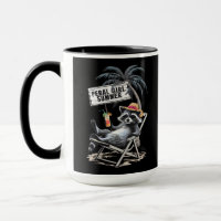 Feral Girl Summer Beach Funny Raccoon
