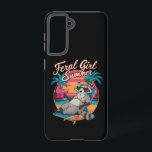 Feral Girl Summer Beach Funny Raccoon Samsung Galaxy Case<br><div class="desc">Feral Girl Summer Beach Funny Raccoon</div>