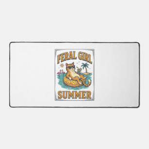Feral Girl Summer Cat Float Vintage Shirt Design_1