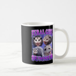 Feral Girl Summer Opossum Funny Meme Coffee Mug