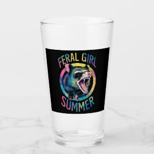 Feral Girl Summer Opossum Tie Dye Raccoon Glass