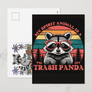 Feral Girl Summer Raccoon Beach Vibes Wild Coastal Holiday Postcard