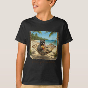 Feral girl summer raccoon funny meme women girl T-Shirt
