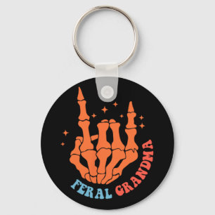 Feral Grandma Funny Grandma Mothers Day  Keychain