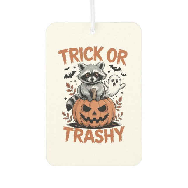 Feral Halloween Trick or Trashy Air Freshener (Front)
