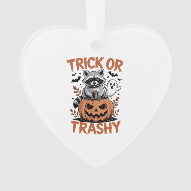 Feral Halloween Trick or Trashy Ornament (Front)