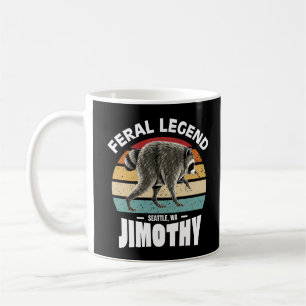 Feral Legend Jimothy Retro Vintage Funny Raccoon Coffee Mug