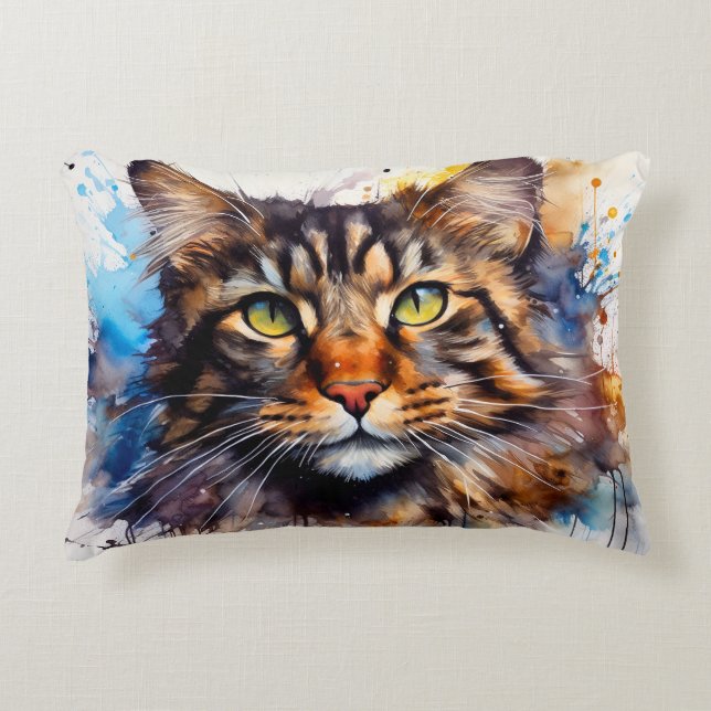 Feral Maine Coon Accent Pillow (Front)