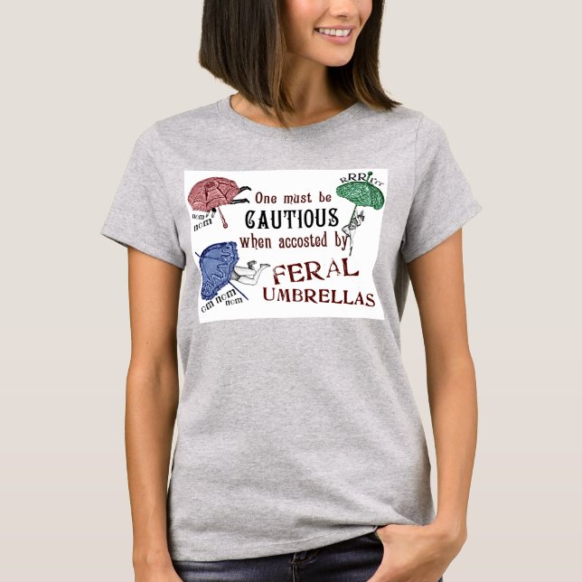 Feral Umbrellas-  Victorian Surrealist T Shirt (Front)