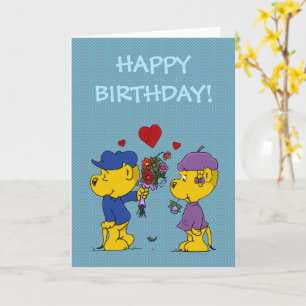 Ferald and Sahsha Ferret Birthday Card