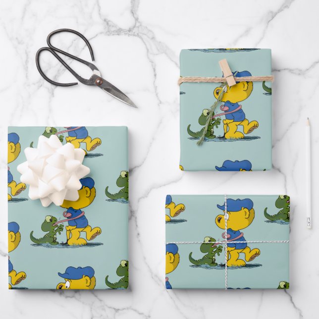 Ferald and The Baby Lizard Wrapping Paper Sheet (Front)