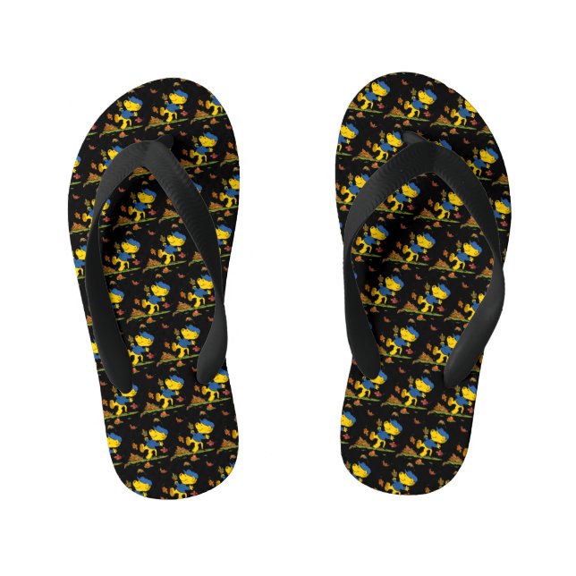 Ferald Dancing Amongst The Autumn Leaves Kid's Flip Flops (Footbed)