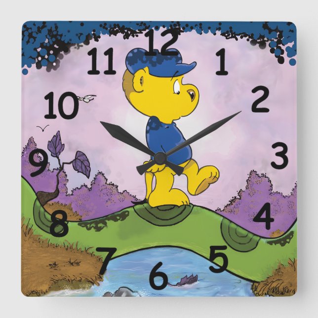 Ferald Picture Book  Square Wall Clock (Front)