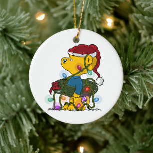 Ferald's Hula Wreath Christmas Ceramic Ornament