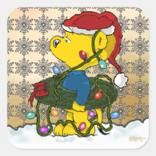 Ferald's Hula Wreath Square Sticker