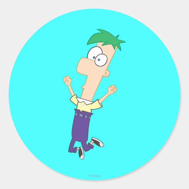 Ferb 1 classic round sticker (Front)