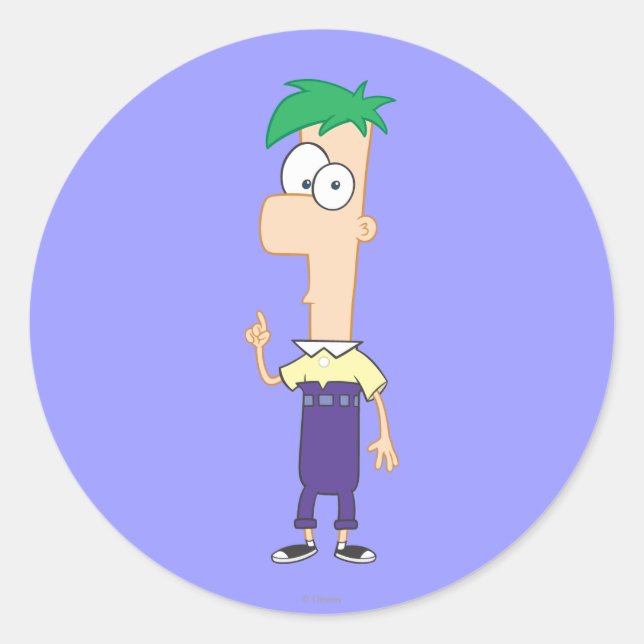 Ferb 2 classic round sticker (Front)