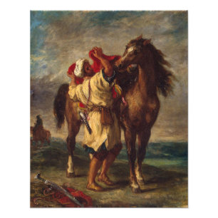 Ferdinand Delacroix Arab Saddling His Horse Photo Print