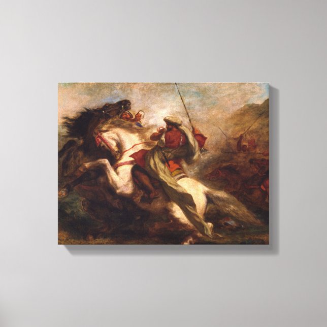 Ferdinand Delacroix Collision of Moorish Horsemen Canvas Print (Front)