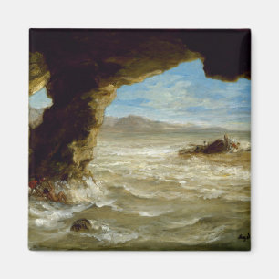 Ferdinand Delacroix Vintage Shipwreck on the Coast Magnet