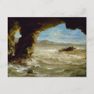 Ferdinand Delacroix Vintage Shipwreck on the Coast Postcard