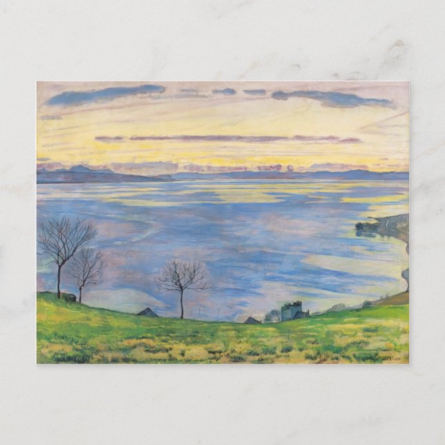 Ferdinand Hodler- Lake Geneva on the evening Postcard (Front)