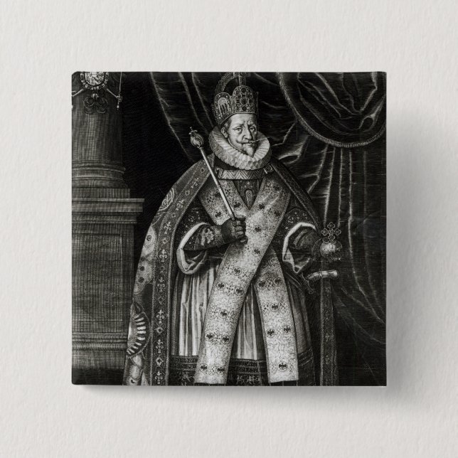 Ferdinand II  1622 2 Inch Square Button (Front)