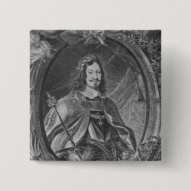 Ferdinand III, Holy Roman Emperor 2 Inch Square Button (Front)