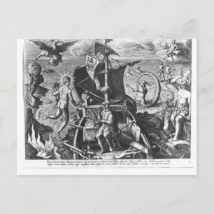 Ferdinand Magellan  on board his caravel, 1522 Postcard