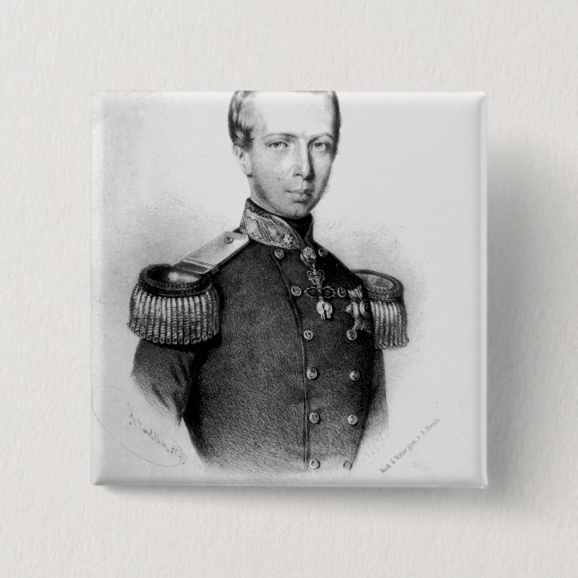 Ferdinand Max 2 Inch Square Button (Front)