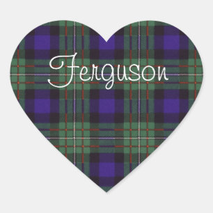 Ferguson clan Plaid Scottish tartan Heart Sticker