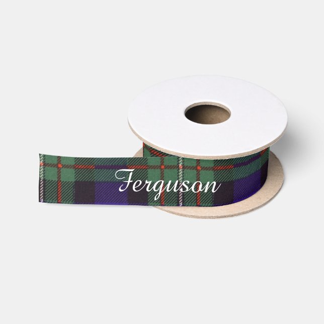 Ferguson clan Plaid Scottish tartan Satin Ribbon (Spool)