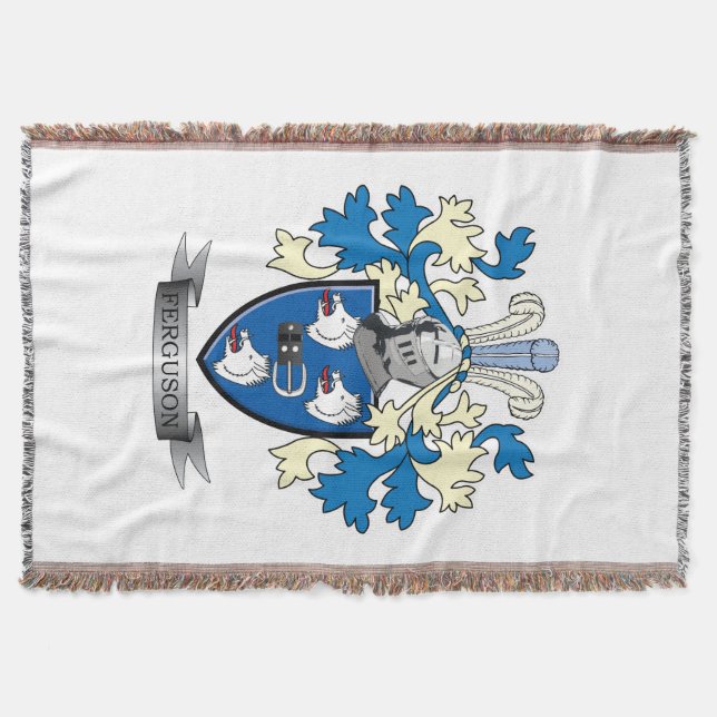 Ferguson Family Crest Coat of Arms Throw Blanket (Front)