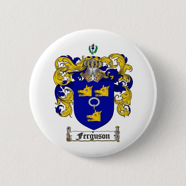FERGUSON FAMILY CREST -  FERGUSON COAT OF ARMS 2 INCH ROUND BUTTON (Front)