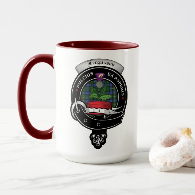 Fergusson Clan Badge Combo 15oz Mug (Avec donut)