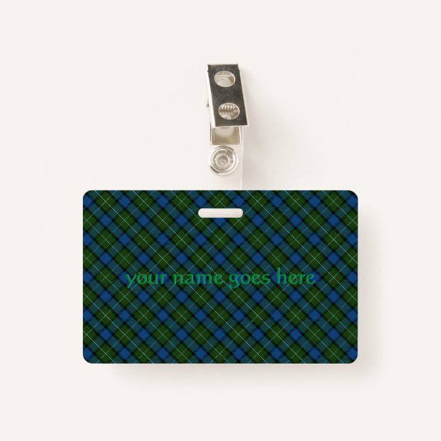 Fergusson Official Tartan Name Badge (Front with Clip)