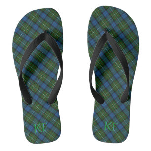 Fergusson Official Tartan with monogram / initials Flip Flops