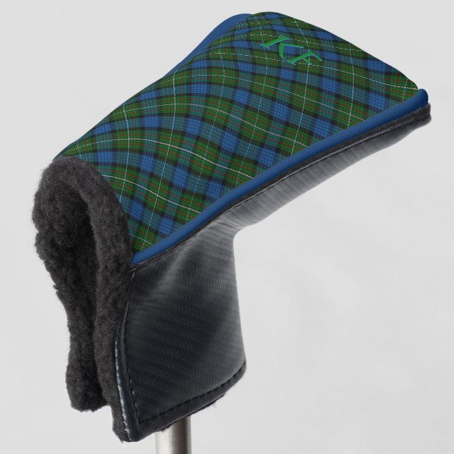 Fergusson Official Tartan with monogram / initials Golf Head Cover (3/4 Front)