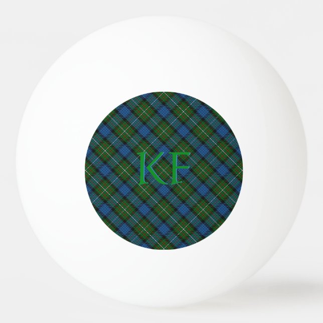 Fergusson Official Tartan with monogram / initials Ping Pong Ball (Front)