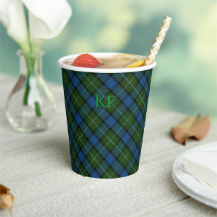 Fergusson Official Tartan with monogram / name Paper Cups
