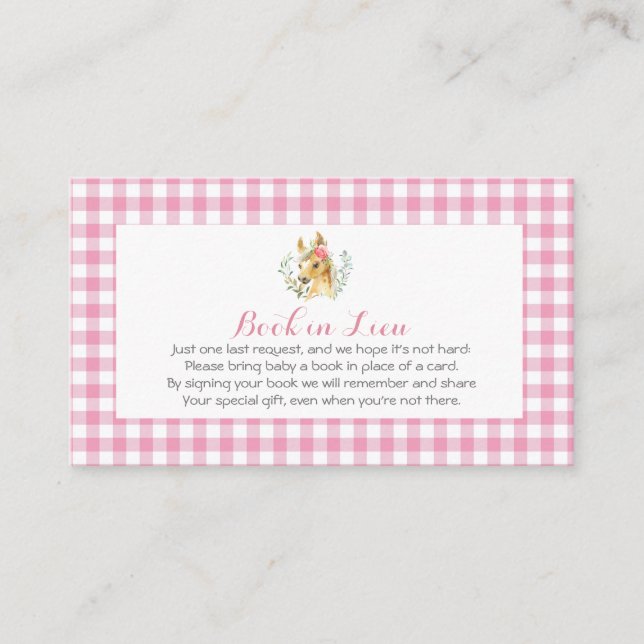 ferme à cheval baby shower invitation fille rose (Devant)