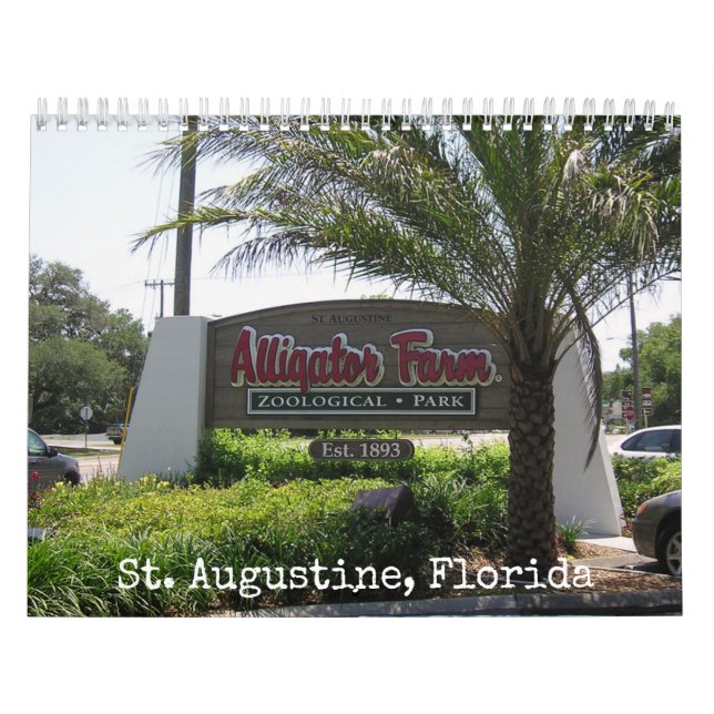 Ferme Alligator à St Augustine Calendrier du mur (Protection)