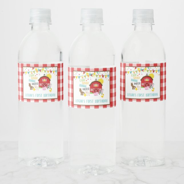 Ferme Anniversaire Étiquette de bouteille d'eau -  (Bouteilles)