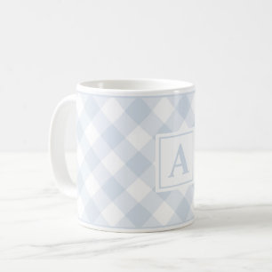 Ferme Bleu Buffalo Plaid Check Mug Monogramme