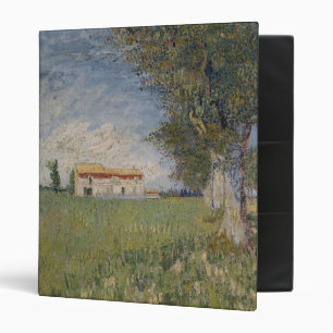 Ferme dans un classeur de champ de blé