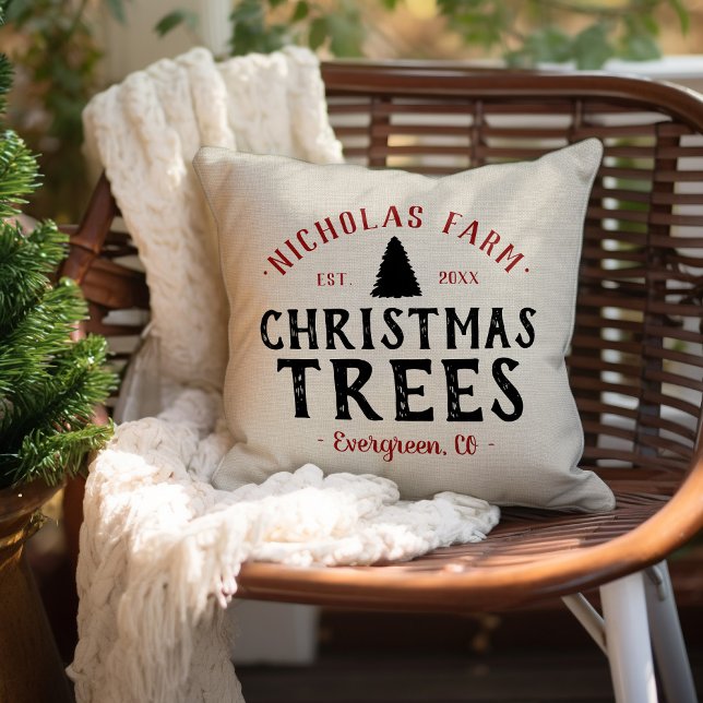 Ferme d'arbre de Noël personnalisée | Coussin exté (Créateur téléchargé)