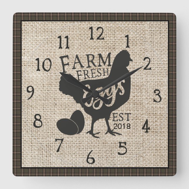 Ferme Fraîche Farmhouse Style Horloge rustique ave (Recto)