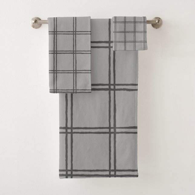 Ferme moderne Lignes de plaid gris rustique (En situation)