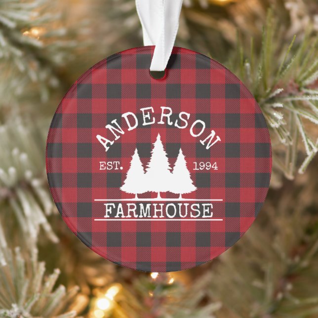 Ferme Nom de famille Red Buffalo Plaid (Arbre)